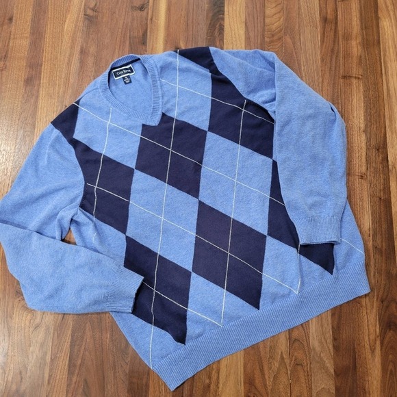 Club Room Pima Cotton Argyle Sweater Size XL - Picture 1 of 5